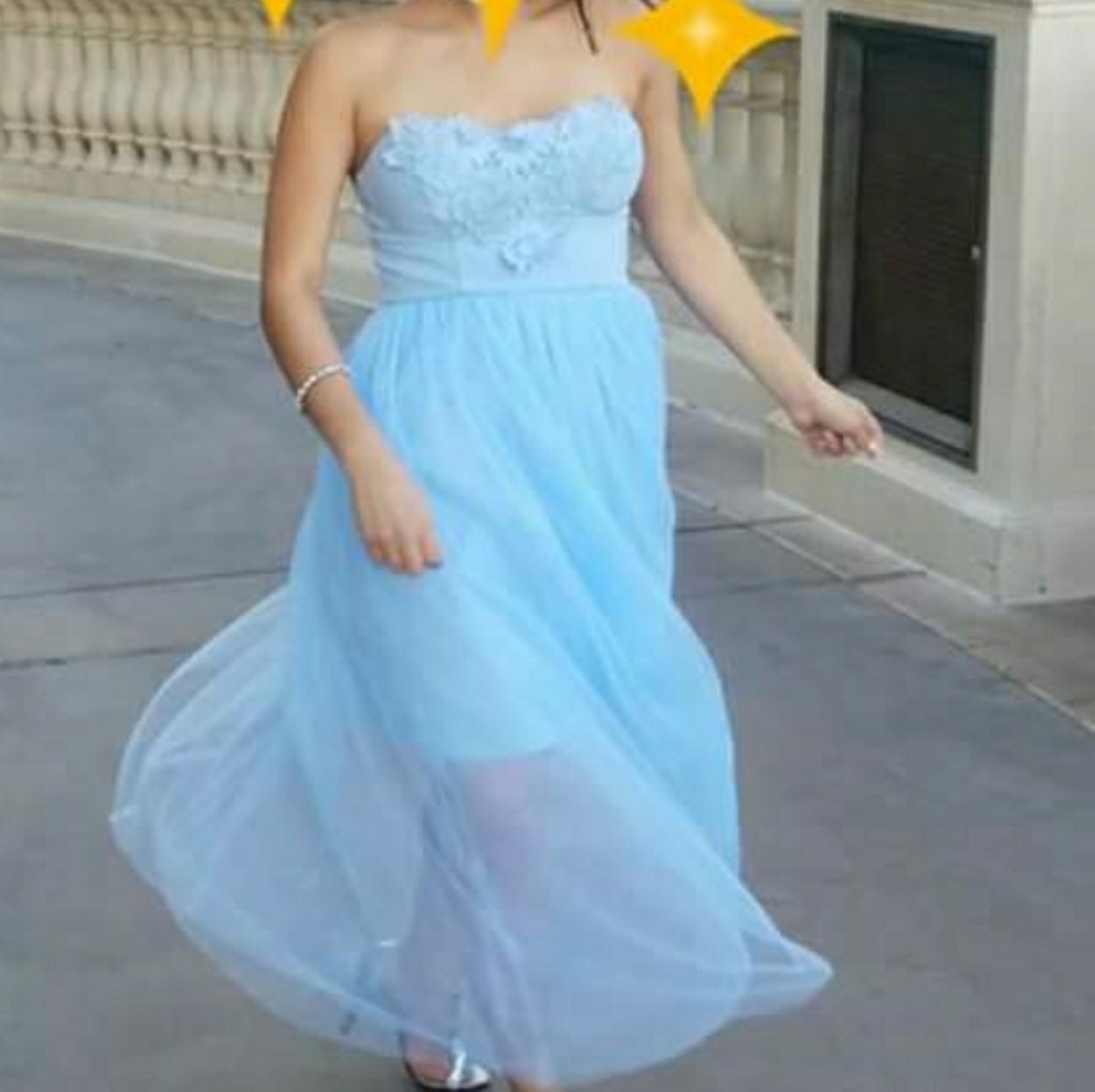Strapless Light Blue Dress - Picture 3 of 3